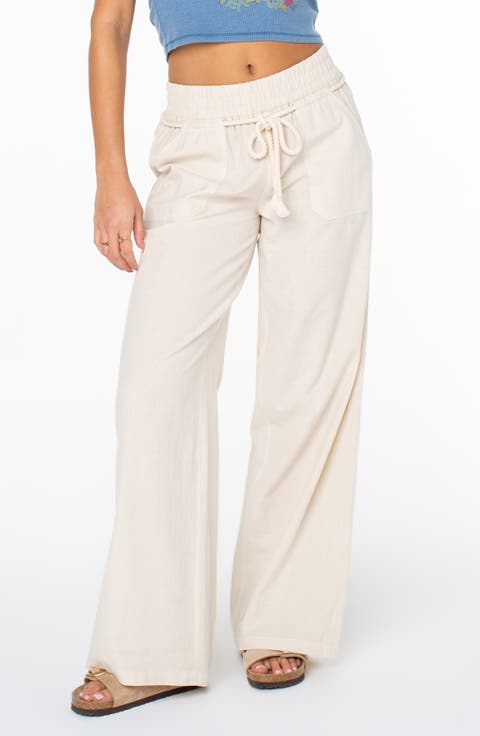 Paddle On Drawstring Cotton & Linen Pants