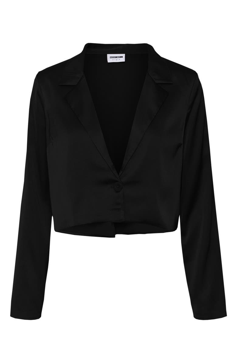 Noisy may Clarie Crop Satin Blazer, Main, color,