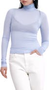 Marcella Eloise Turtleneck Semisheer Jersey Top