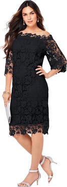 Roaman's Off The Shoulder Lace Dress