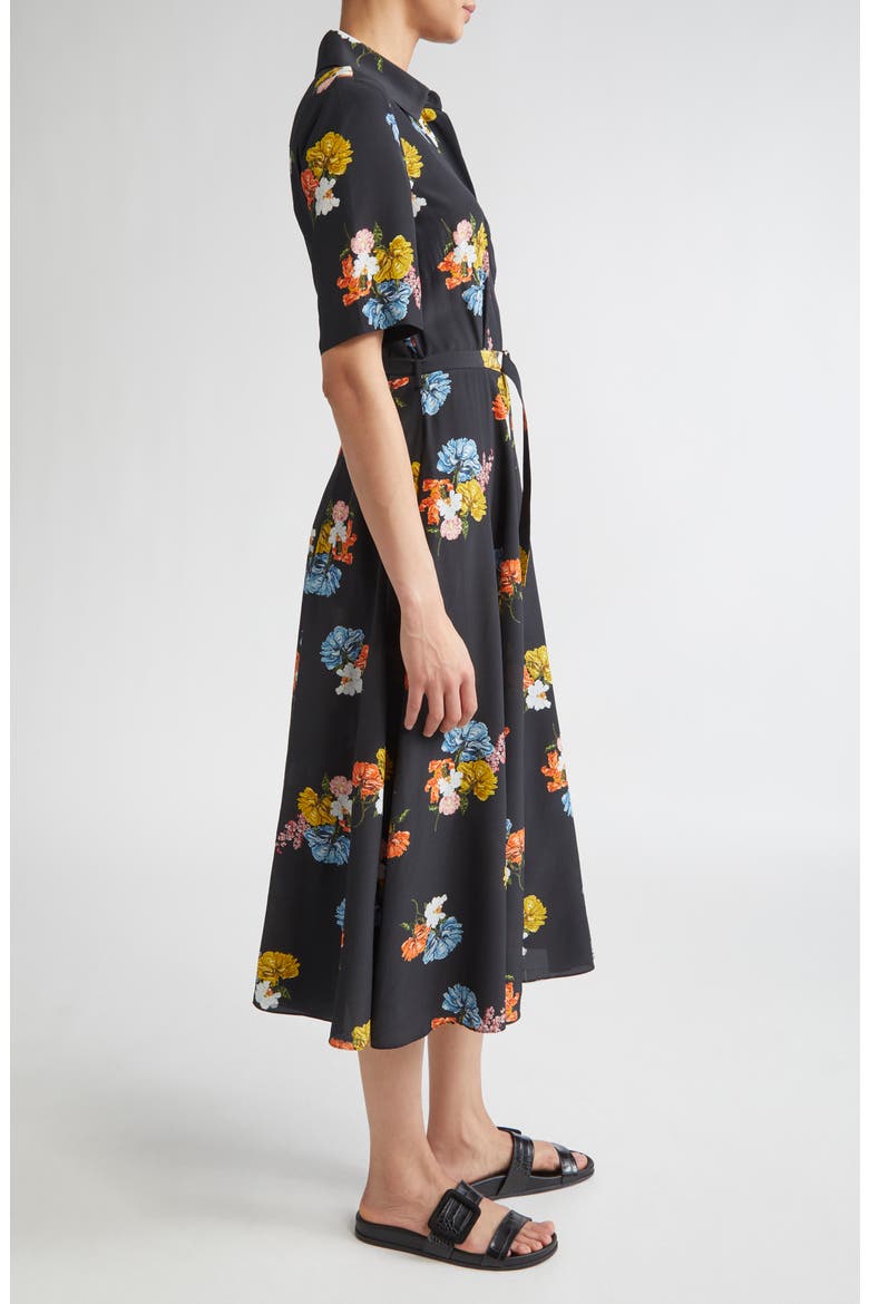 Rubie Belted Cotton Poplin Shirtdress, Alternate, color, RETRO BOUQUET ON BLACK