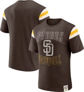 Darius Rucker Collection by Fanatics Men's Darius Rucker Collection by Fanatics Brown San Diego Padres Distressed Sleeve Stripe T-Shirt