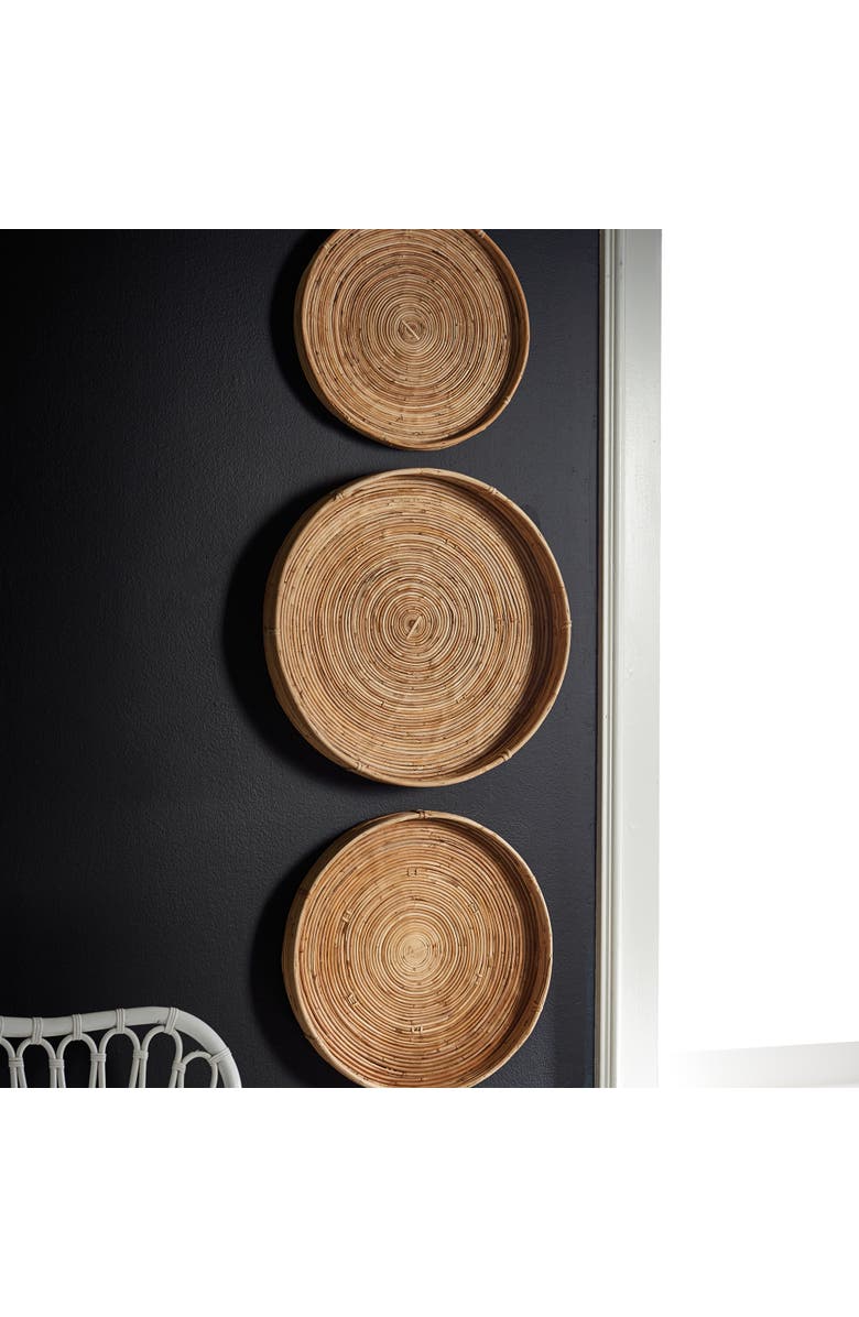 Napa Home & Garden Cane Rattan Round Tray Set of 3, Alternate, color, Beige