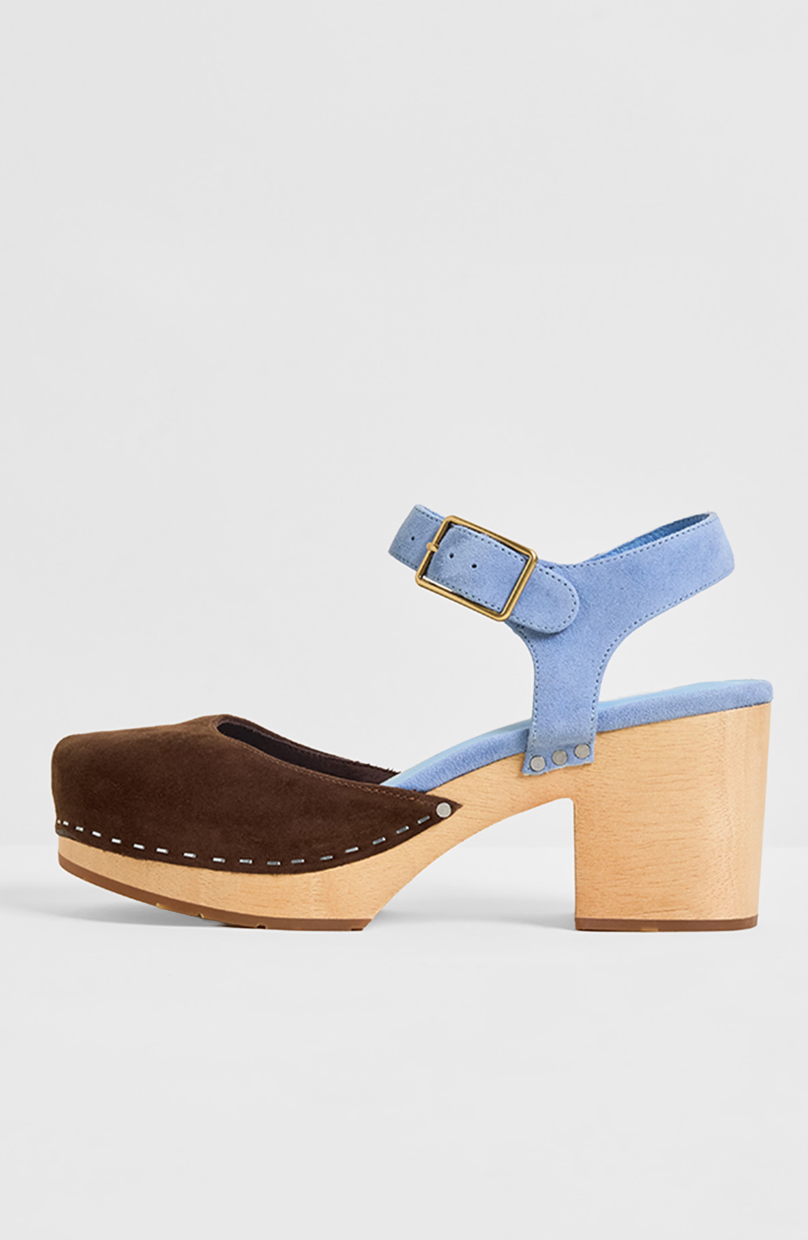 Charlotte Stone Maud Multicolor Ankle Strap Platform Clog, Alternate, color, Umber