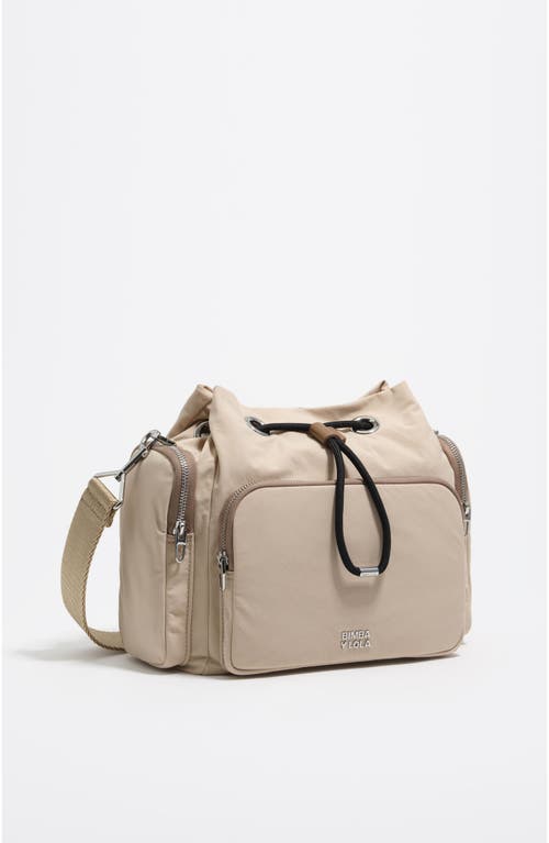 Bimba Y Lola Nylon Pocket Bucket Bag In Neutral