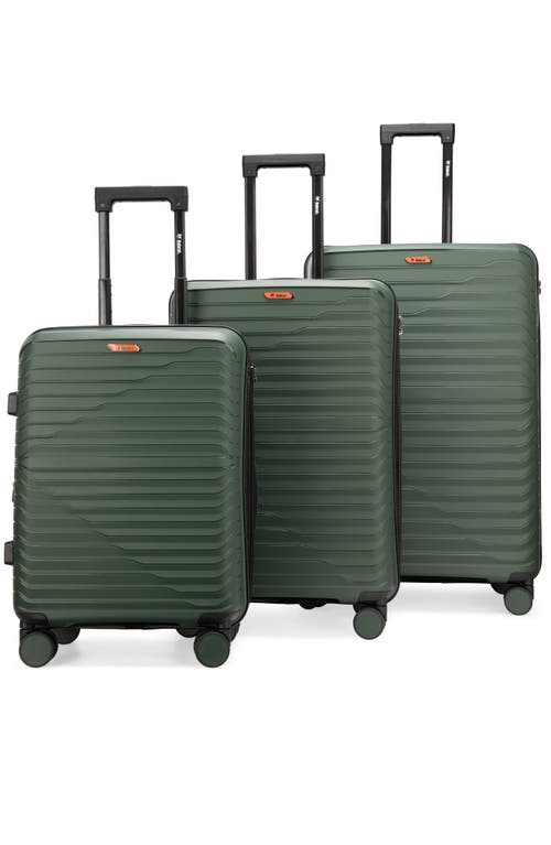 Bobcat Excavator 3 Piece Expandable Spinner Luggage Set With Tsa Lock In Green