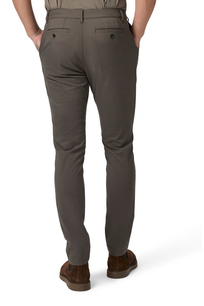 Stafford Herringbone Slim Fit Knit Pants, Alternate, color, DARK EVERGLADE