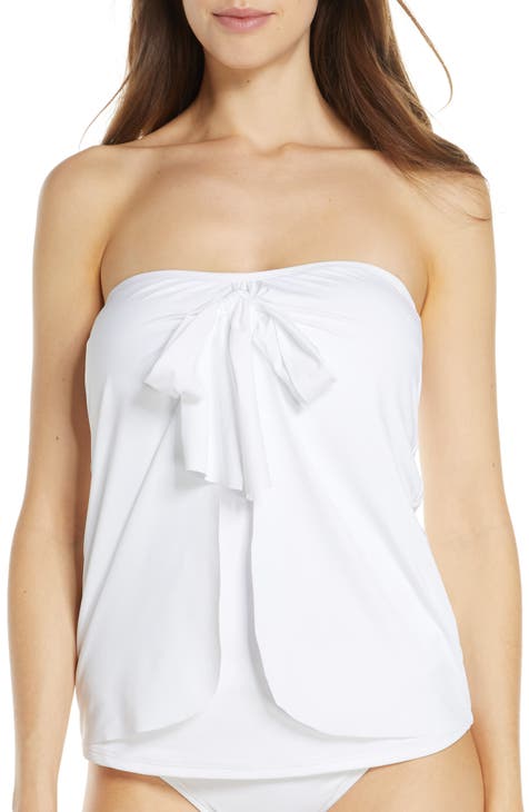 Tommy Bahama Pearl V Front Bandeau Top - White