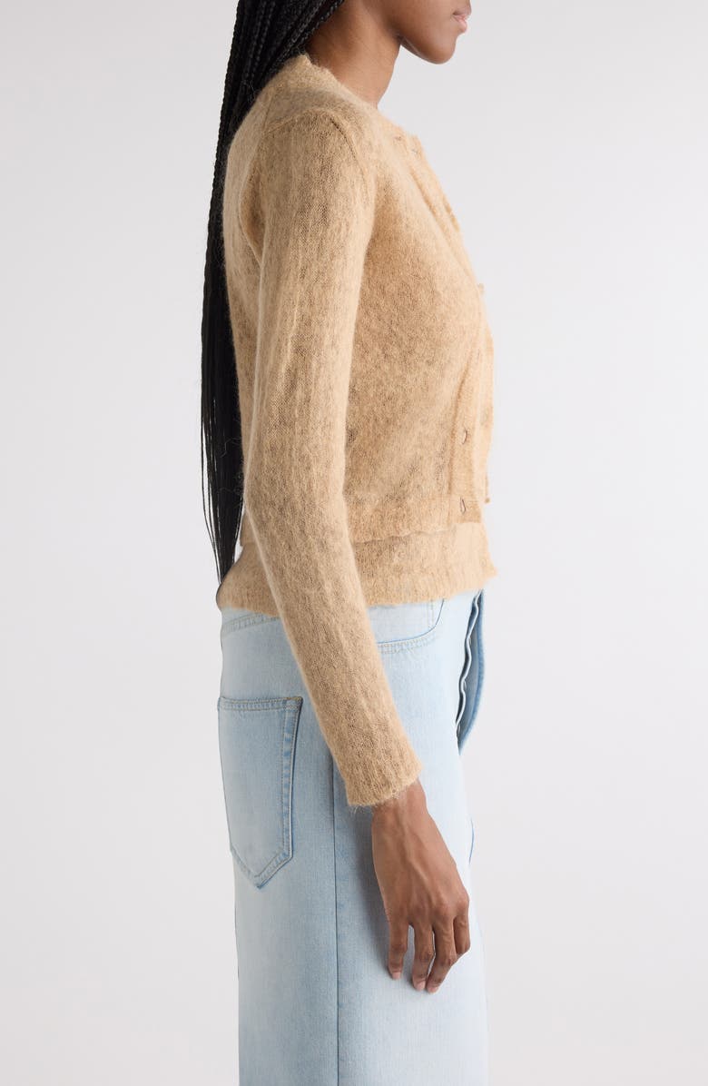 Acne Studios Kahoo Overwashed Mohair Blend Cardigan, Alternate, color, Beige