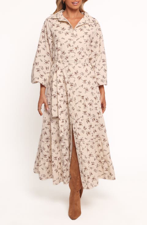 Lincoln Tie Waist Long Sleeve Maxi Dress