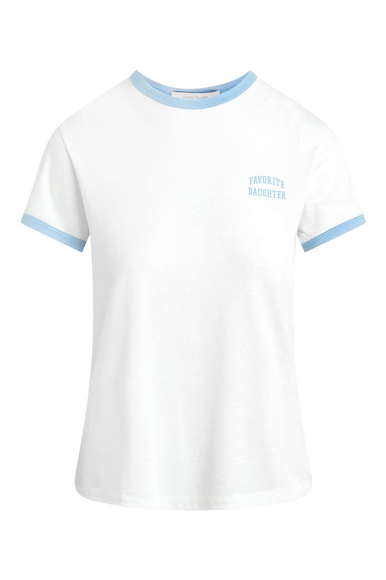 The Collegiate Chest Logo Ringer T-Shirt, Alternate, color, WHITE/ SEA BLUE