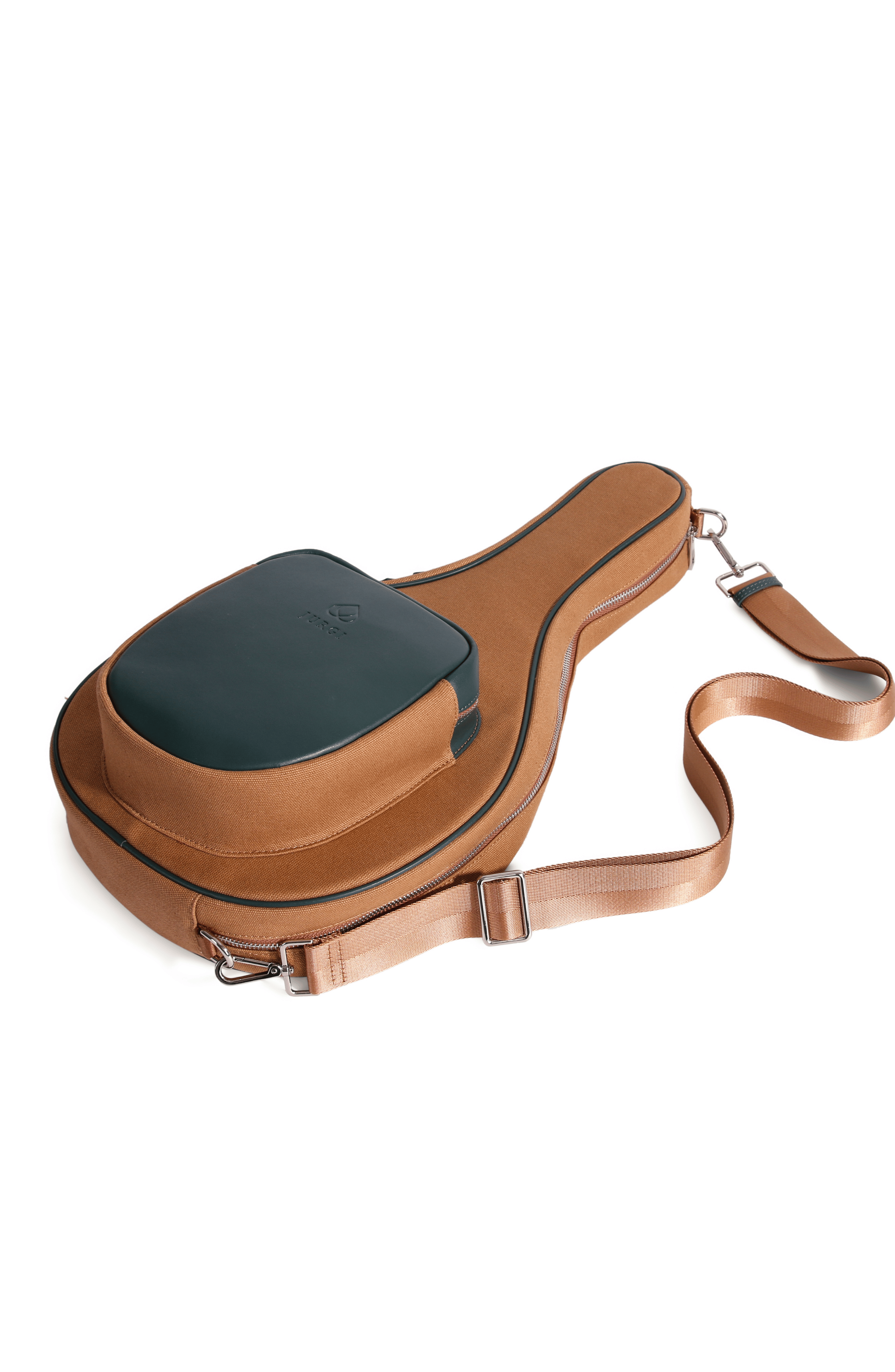 JURGI Padel Racket Canvas and Leather  Bag, Alternate, color, Camel/Green