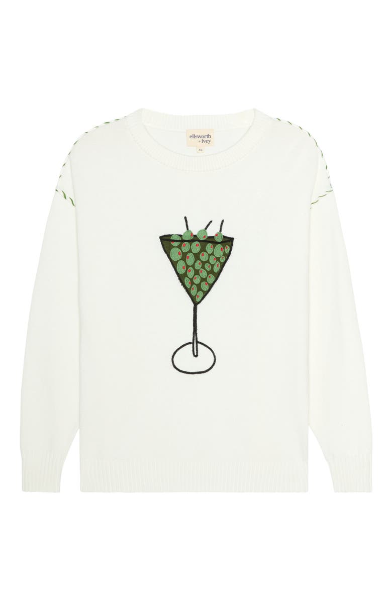 Ellsworth + Ivey Riley Crewneck Sweater - Extra Olives, Main, color, Ivory