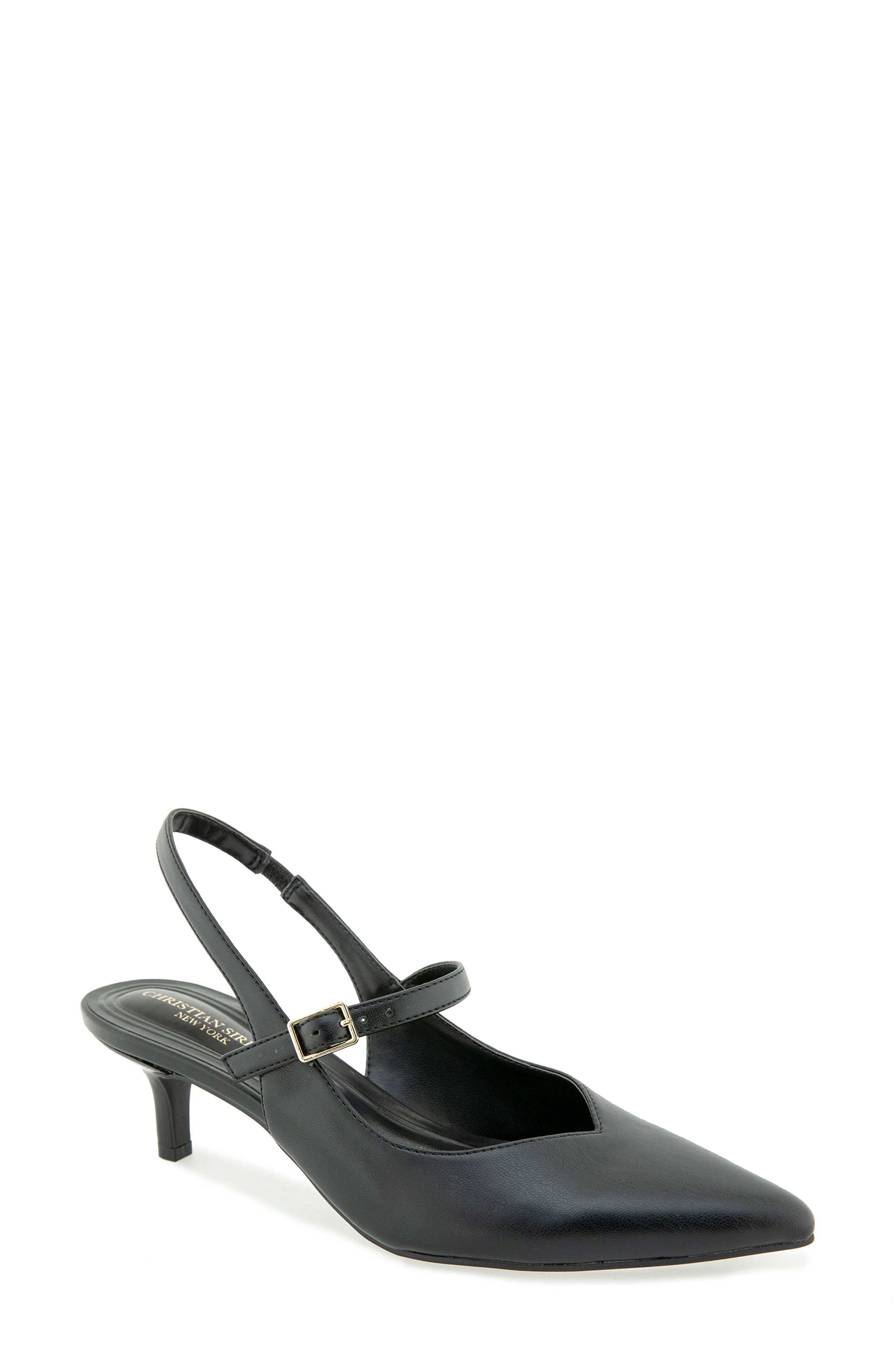 Christian Siriano Daray Slingback Pump, Main, color, Black Pu