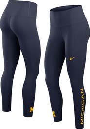 Nike Women's Nike Navy Michigan Wolverines Zenvy High Rise Dri-FIT 7/8 Leggings
