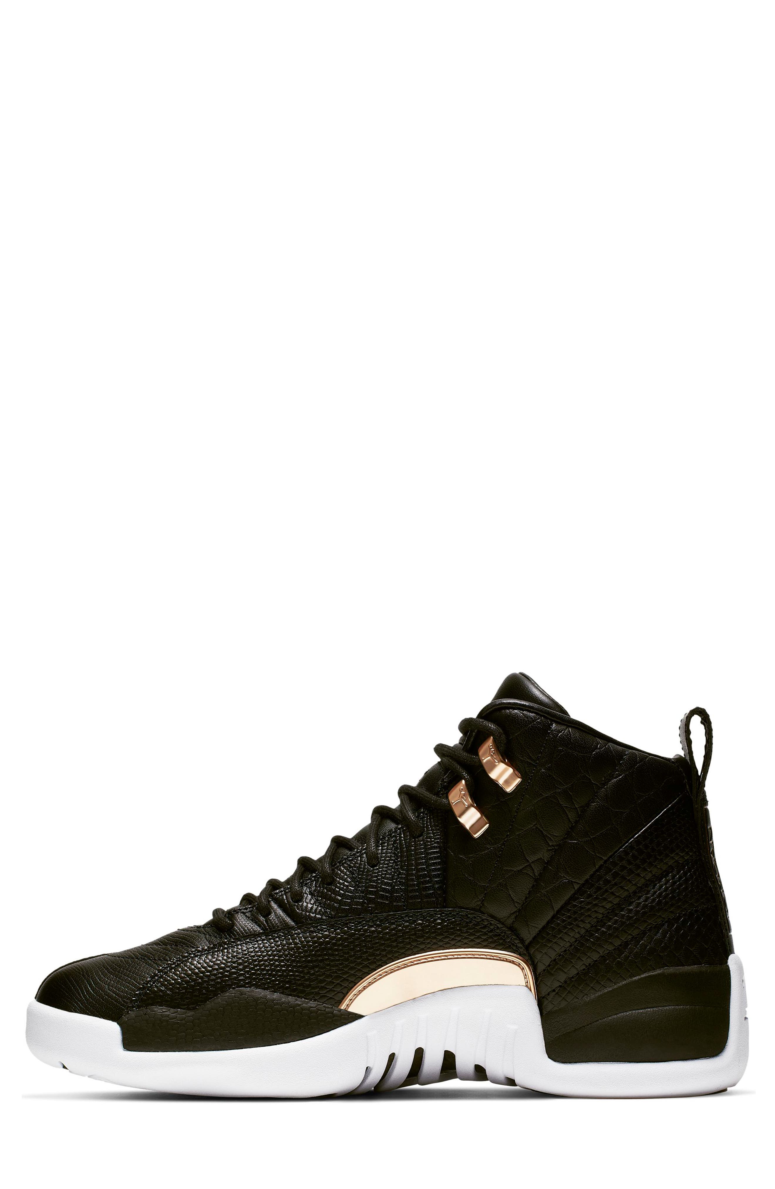 Nike Air Jordan 12 Retro High Top Sneaker, Alternate, color, BLACK/ METALLIC GOLD/ WHITE