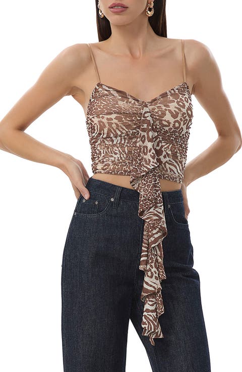 Columbia Ruffle Ruched Crop Top