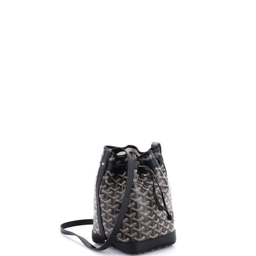 Pre-owned Goyard Goyard Petit Flot Bucket Bag Coated Canvas Pm In Brown