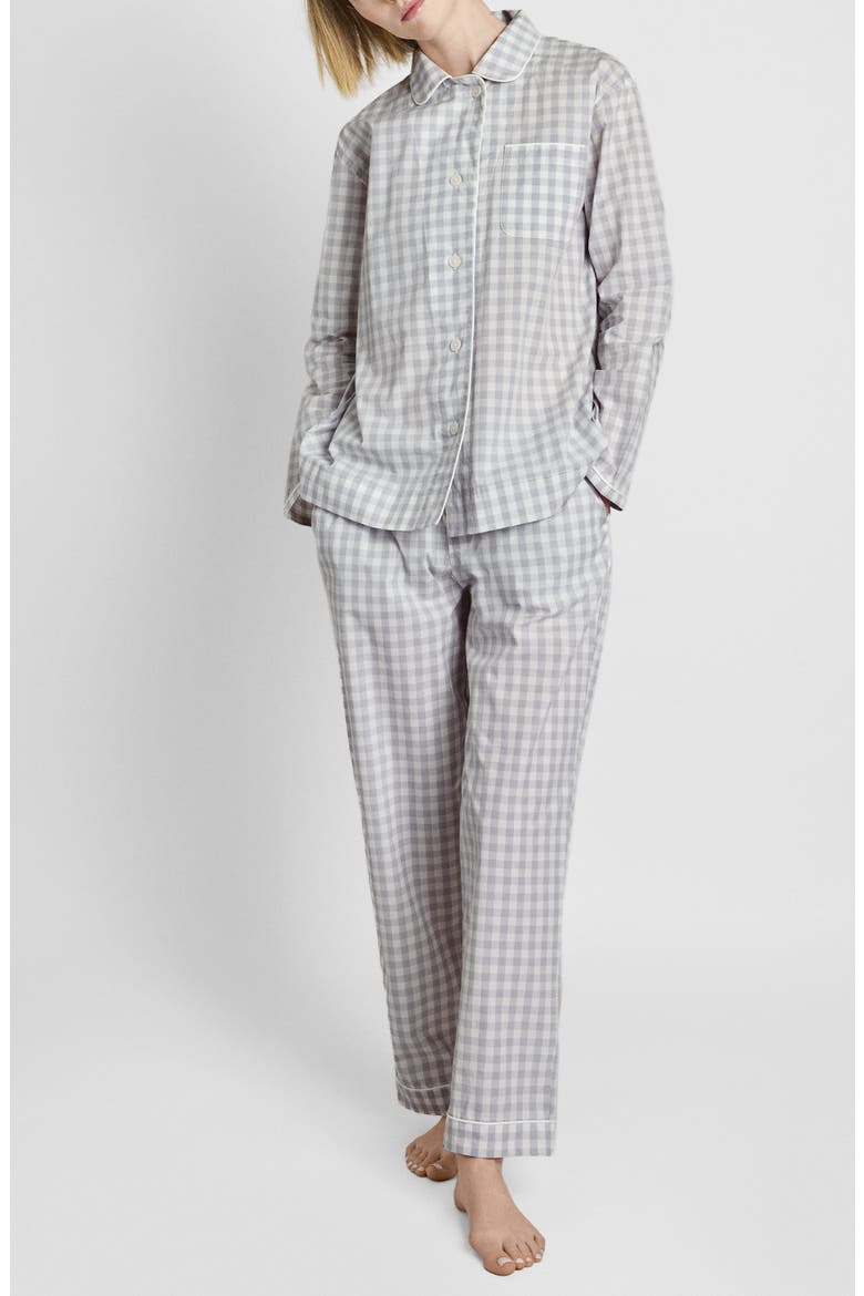 Bishop Pajama Set, Main, color, Large Grey Gingham