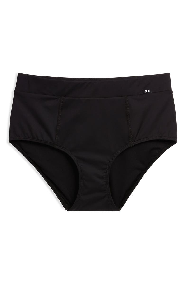 TomboyX High Waist Hipster Bikini Bottoms, Alternate, color, Black