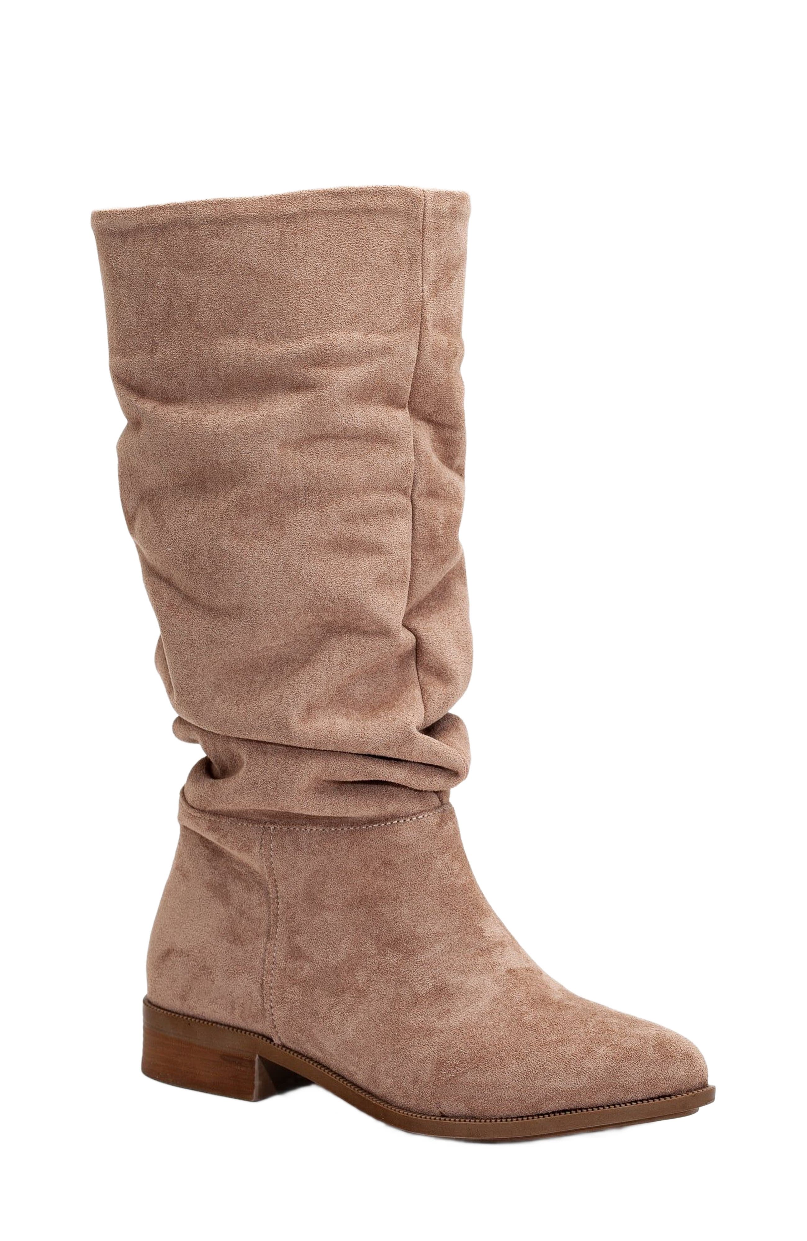 Forever & Always Shoes Maribel Knee High Slouch Boots, Alternate, color, Dark Beige Suede