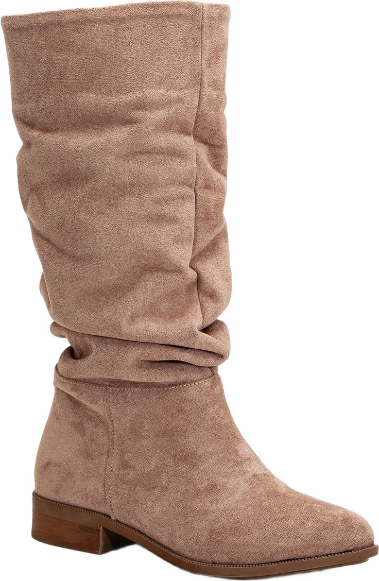 Forever & Always Shoes Maribel Knee High Slouch Boots, Alternate, color, Dark Beige Suede