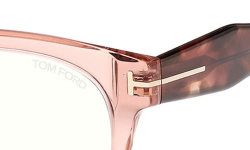 Shop Tom Ford 52mm Butterfly Blue Light Blocking Glasses In Rose Havana