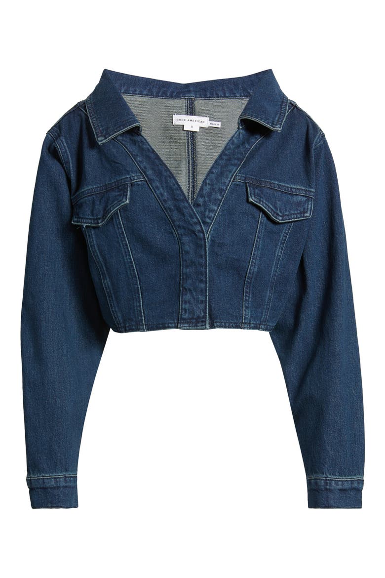 Denim Crop Top, Alternate, color, INDIGO724