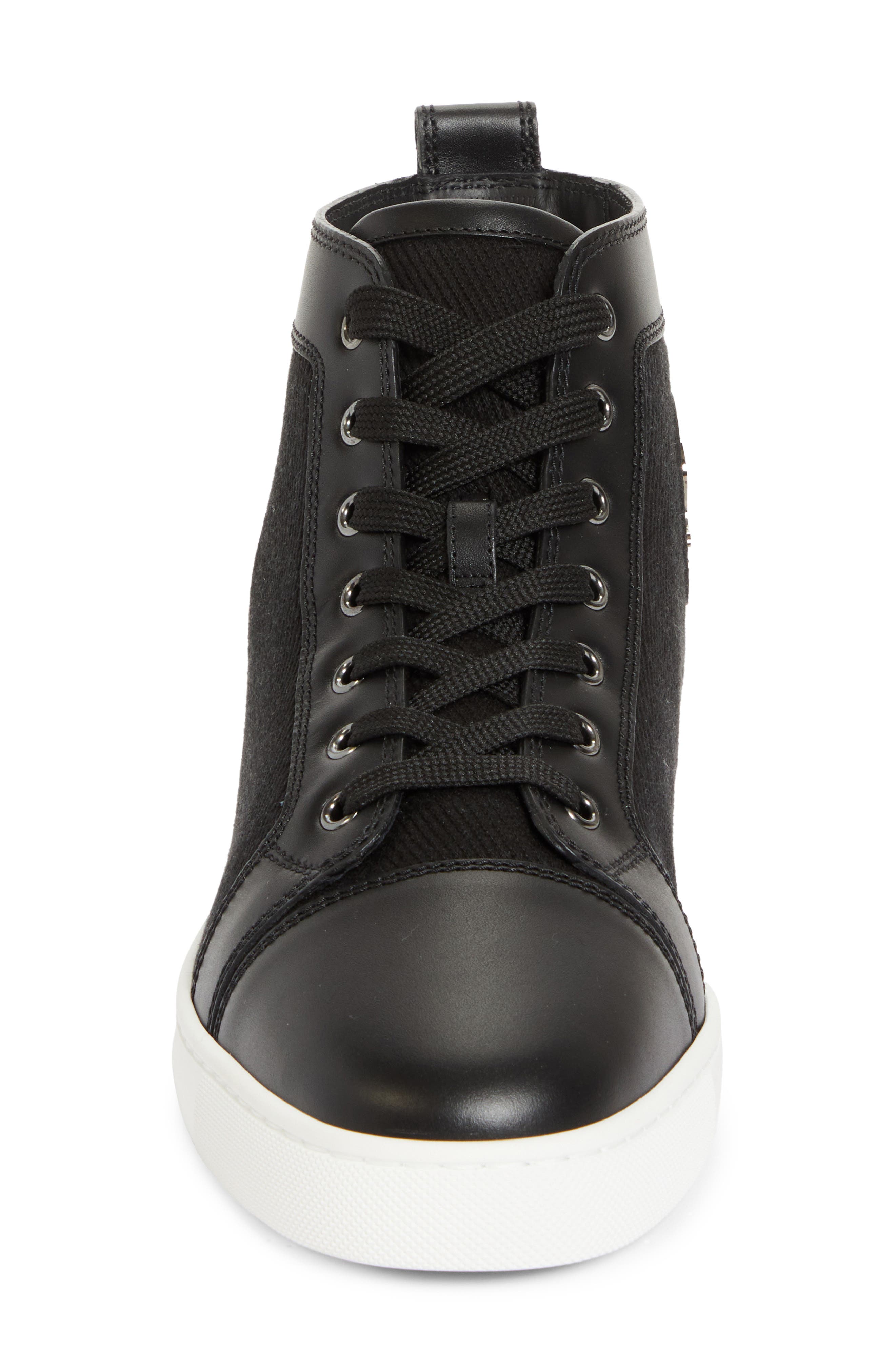 Christian Louboutin Louis High Top Sneaker, Alternate, color, Black