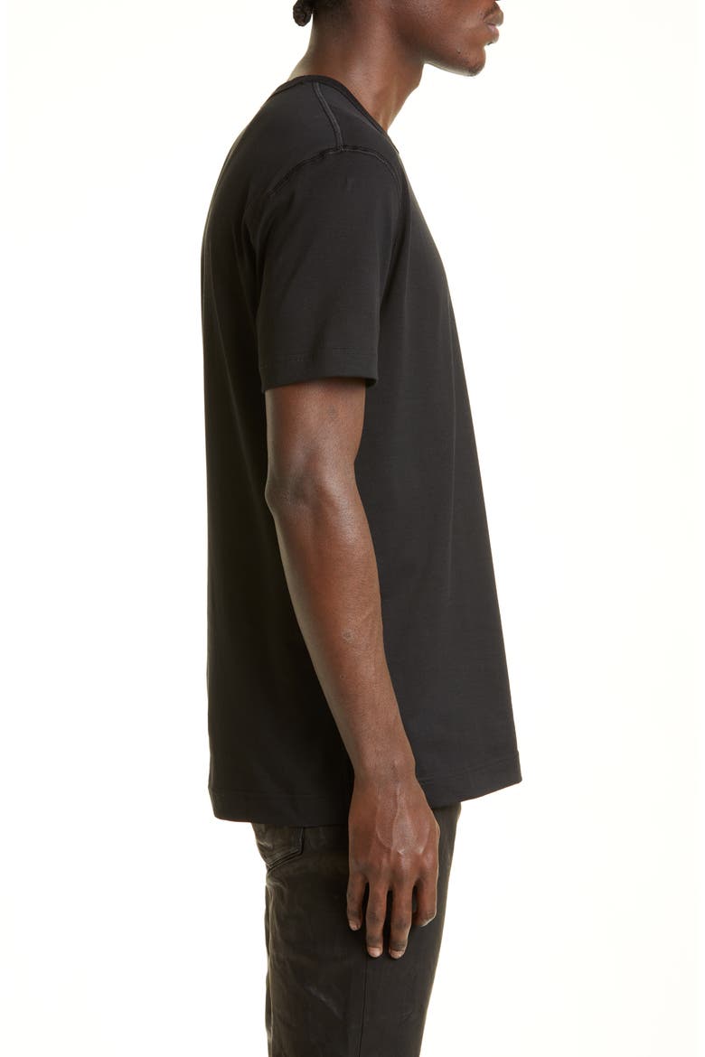 Logo Plate Crewneck Cotton T-Shirt, Alternate, color, BLACK