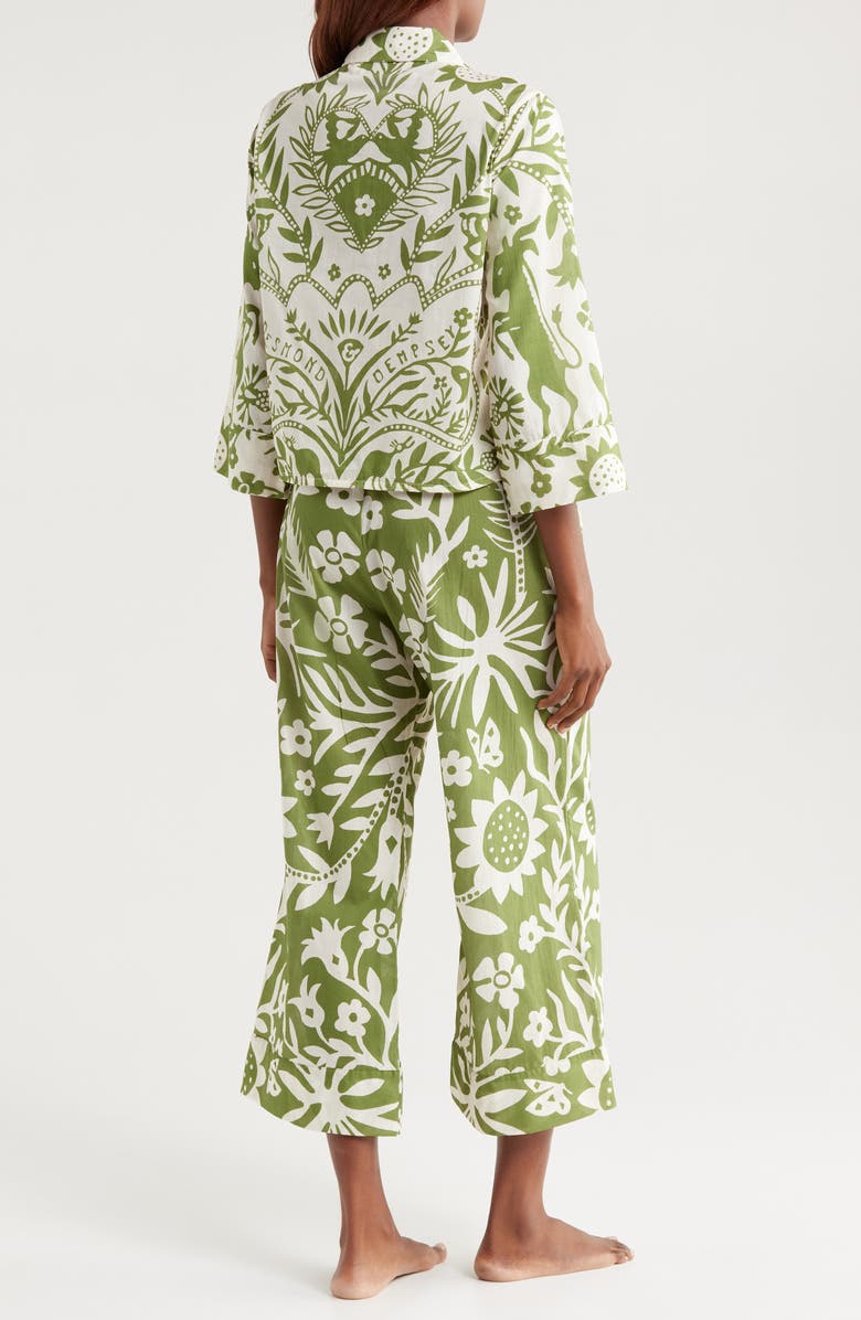 Desmond & Dempsey Print Boxy Wide Leg Cotton Pajamas, Alternate, color,