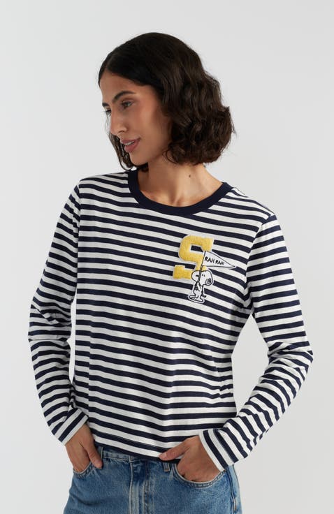 Snoopy Varsity Cotton Long Sleeve Tee