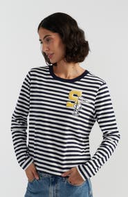 Chinti & Parker Snoopy Varsity Cotton Long Sleeve Tee