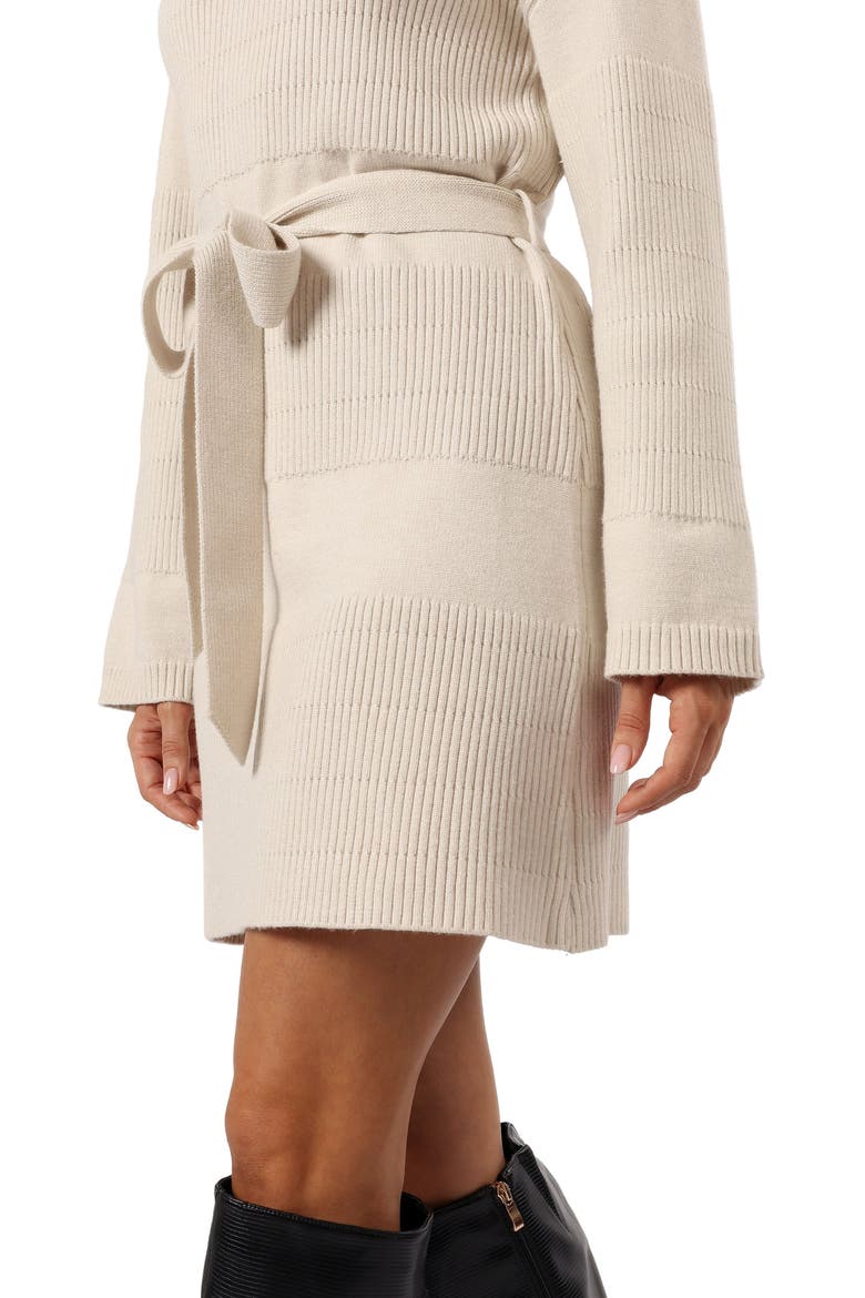 Lucca Long Sleeve Mini Sweater Dress, Alternate, color, BONE