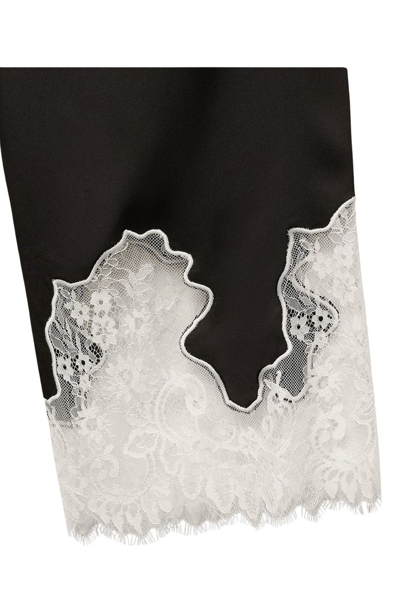 MANGO Lace Hem High Waist Pants, Alternate, color,