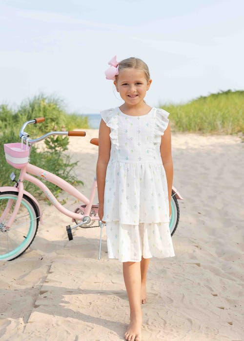 Shop Florence Eiseman Printed Floral Dress With Ruffles In White/multicolor