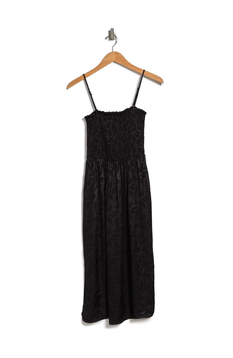 NSR Sara Strapless Smocked Midi Dress, Alternate, color, 