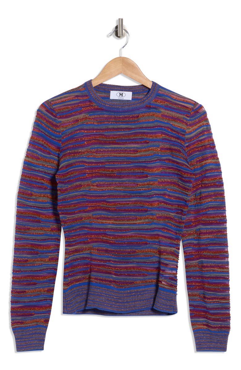M Missoni Long Sleeve Wool Blend Sweater, Main, color, Multi Purple Red Blue Grey