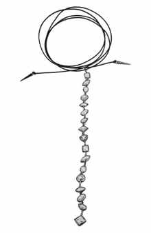 CZ by Kenneth Jay Lane Double Wrap Cubic Zirconia Drop Choker Necklace