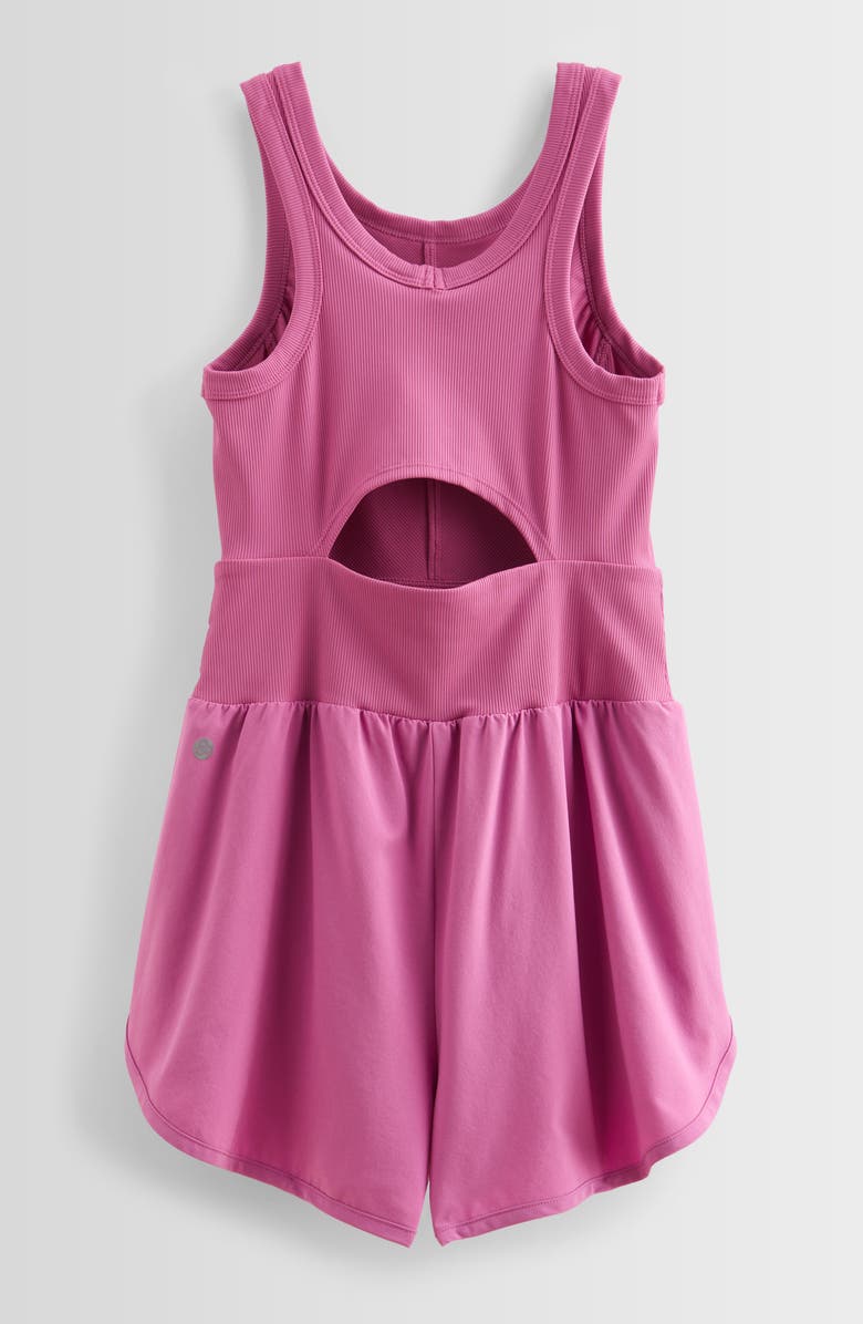 Zella Girl Kids' Summer Break Shorts Romper, Alternate, color, Pink Rosebud