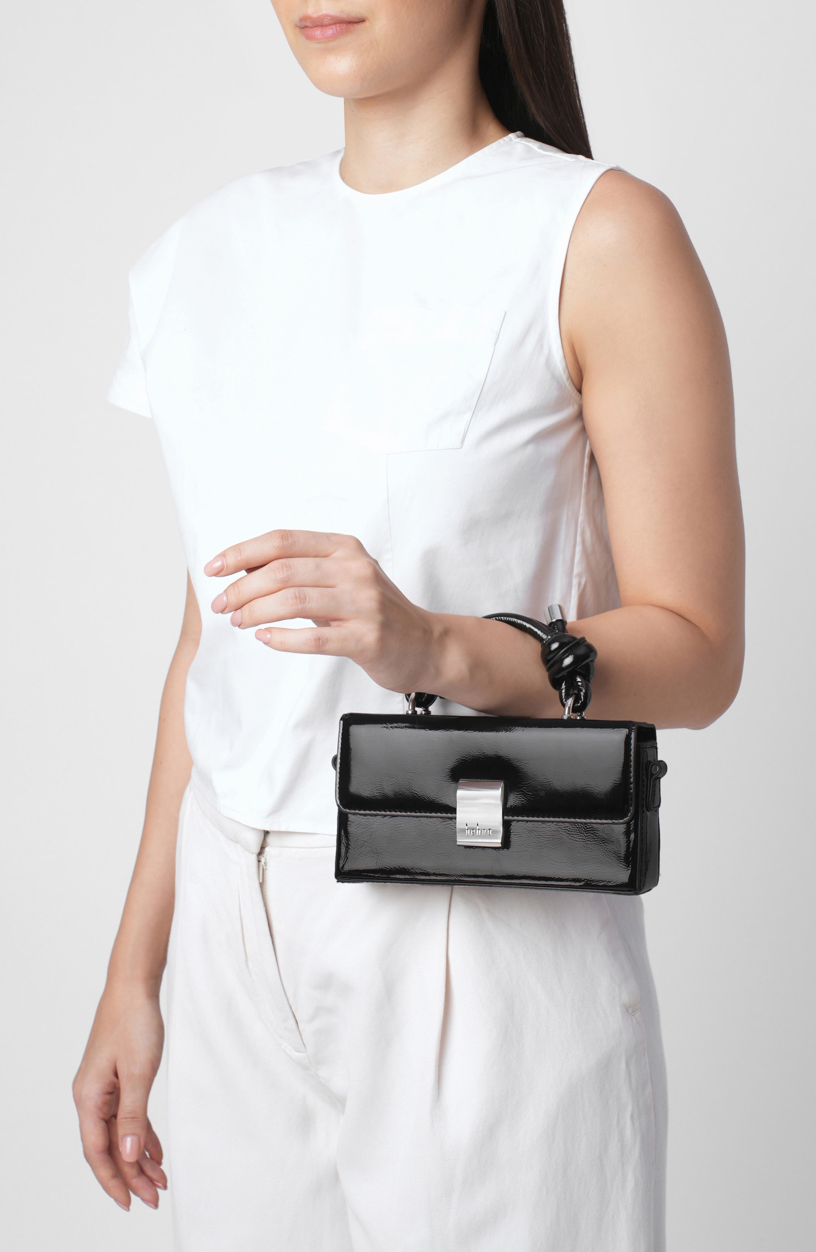 Mary Micro Crinkle Leather Crossbody Bag, Alternate, color, BLACK