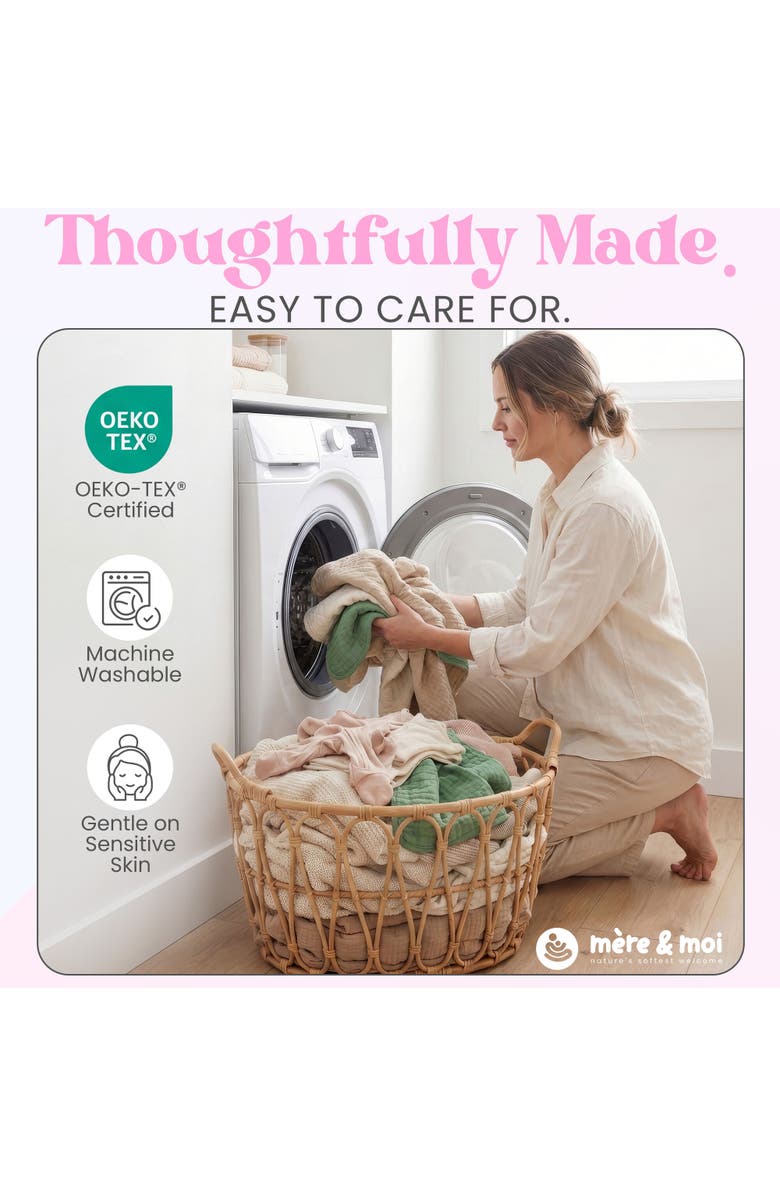 Mère & Moi Muslin Burp Cloths, Alternate, color, White