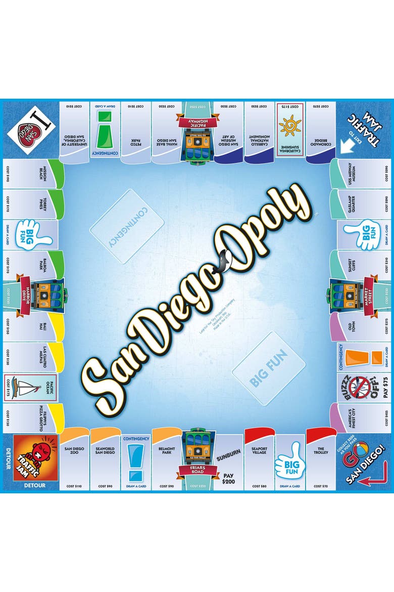 San Diego Opoly Board Game, Alternate, color, Multicolored