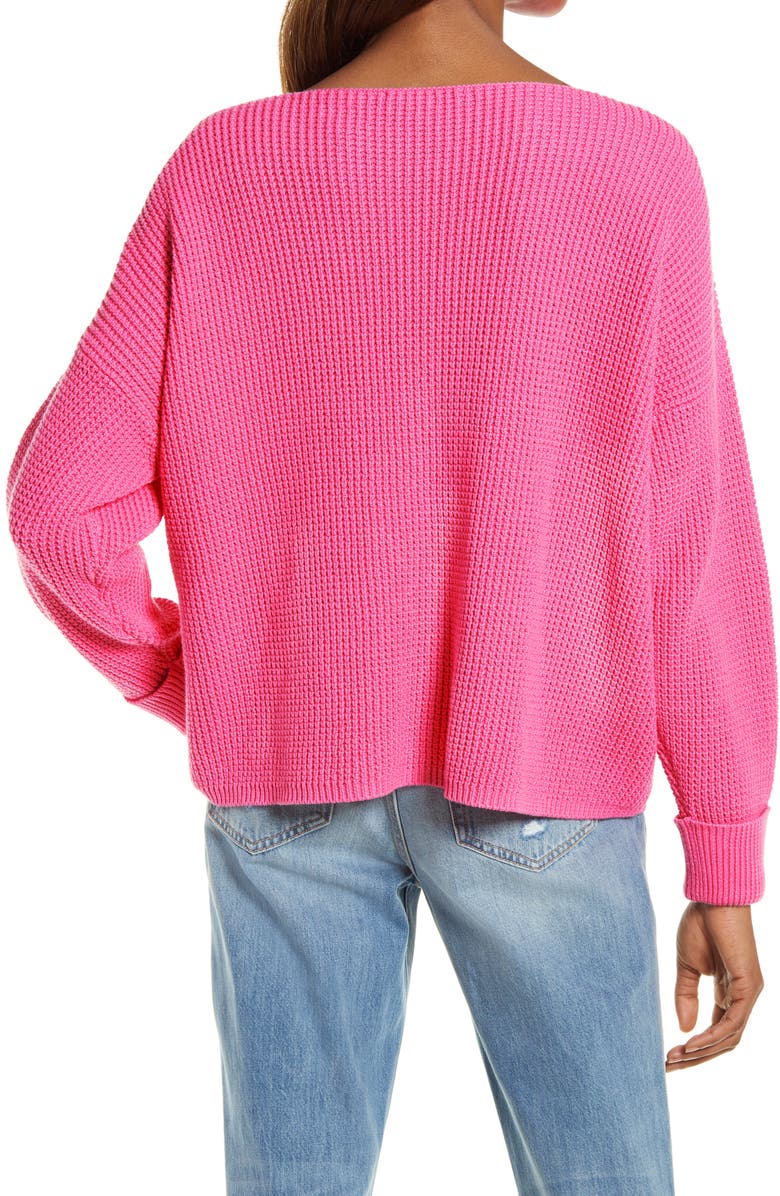 French Connection Millie Mozart Waffle Knit Sweater, Alternate, color, 