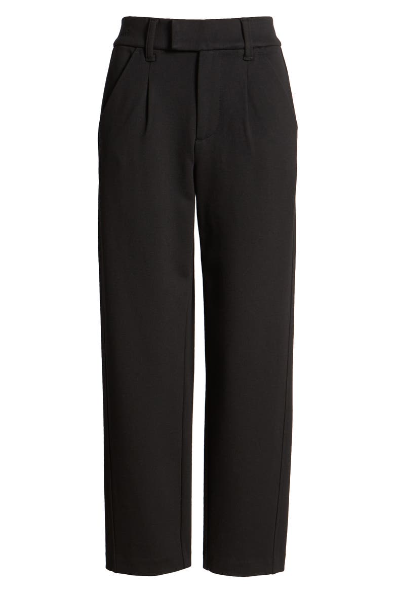 'Ab'Solution Skyrise Pleated Ankle Straight Leg Pants, Alternate, color, BLACK
