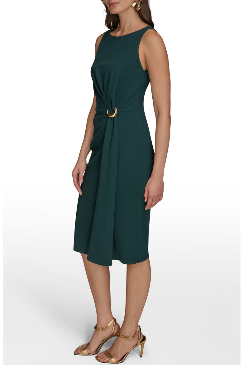 Ruched Crepe Sheath Dress, Alternate, color, HUDSON