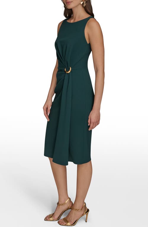 Donna Karan Ruched Crepe Sheath Dress In Green