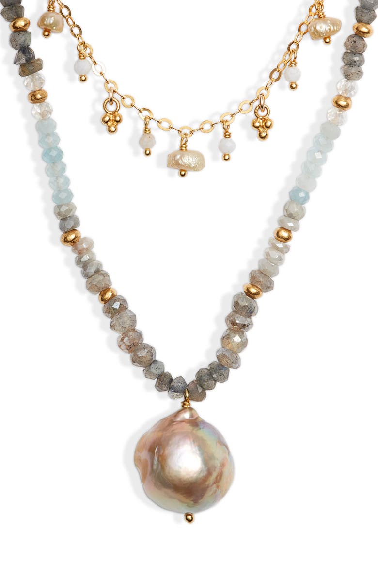 Chan Luu Pearl & Semiprecious Stone Layered Necklace, Alternate, color,
