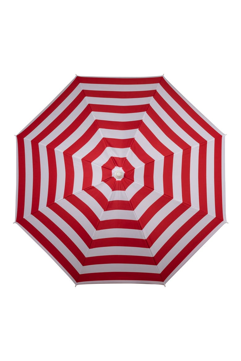 Red Cabana Stripe Portable Beach Umbrella, Alternate, color, RED