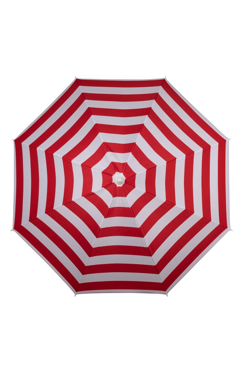 Picnic Time Red Cabana Stripe Portable Beach Umbrella, Alternate, color, Red